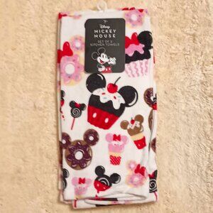NWT ~ Disney's The Sweet Side of Mickey & Minnie Kitchen Towels (Set of 2)